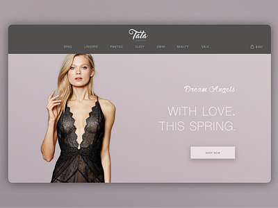 Tata Shop beauty brand commerce logo site sketch typography web women