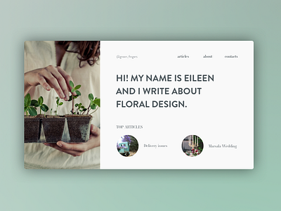 Blog for a Florist blog clean floral florist flower green plant sketch style ui ux web