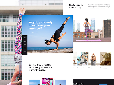 Yogini design experience fitness landing new product promo sports ui web website yoga
