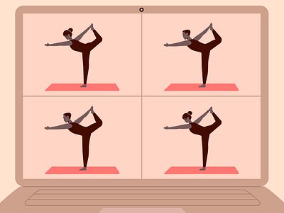 Zoom Yoga animation branding design fashion illust illustration illustrator meeting ui virtualmeeting yogo zoom