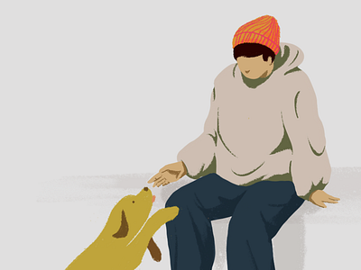 Hang out dog dog illustration guy illust
