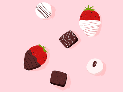 Valentine's Day chocolate illust illustration strawberry valentine