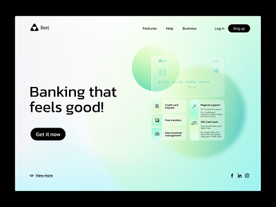Fintech product page design