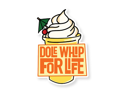 Dole Whip For Life Sticker dessert disneyland dole whip soft serve sticker tiki room