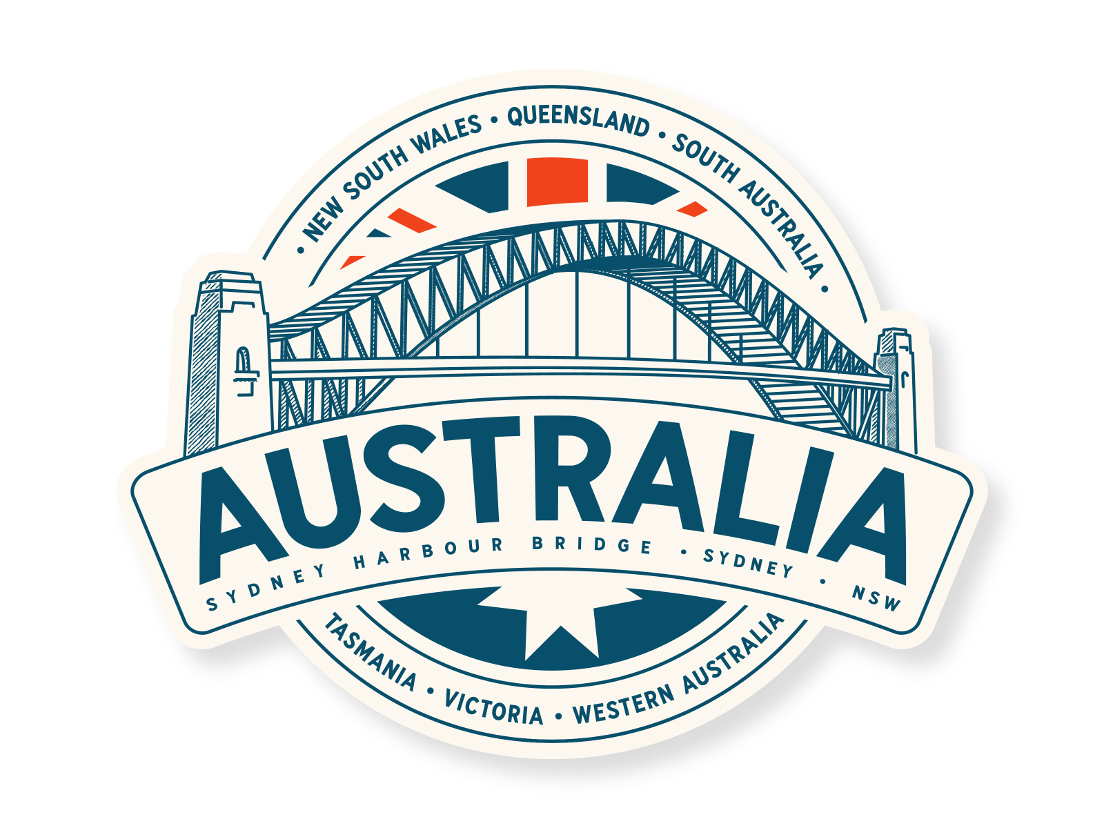 Sydney, Australia Sticker by Done By Saturday on Dribbble
