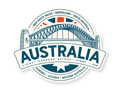 Sydney, Australia Sticker adventure australia bridge climb harbor bridge harbour bridge luggage label sticker travel sticker