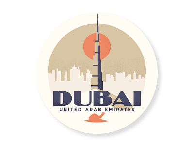 Dubai, UAE Sticker burj khalifa camel desert dubai luggage label travel sticker uae united arab emirates