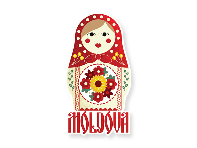 Moldova Sticker eastern europe luggage label matryoshka moldova sticker travel sticker