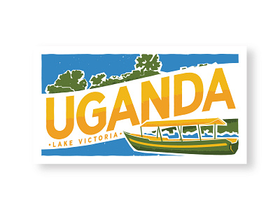 Uganda, Lake Victoria - Travel Sticker adventure africa badge lake victoria luggage label sticker travel uganda