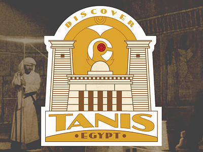 Discover Tanis - luggage sticker illustration indiana jones label luggage sticker vintage