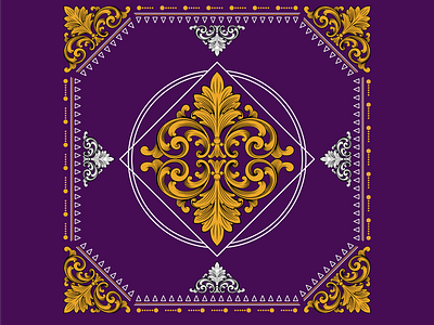 Ornamental Baroque Scrollwork Purple