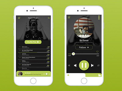 Music Play Inspiration app design flat typography ui ui ux design ux web