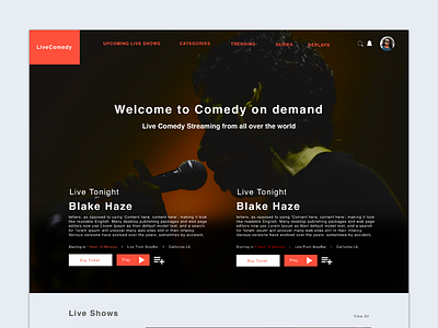 LiveComedy Landing Page