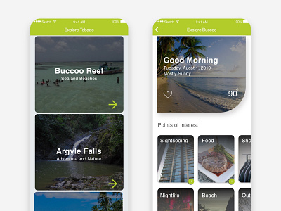 Explore Tobago App Concept app design dribble flat mobile app ui ui ux design ux