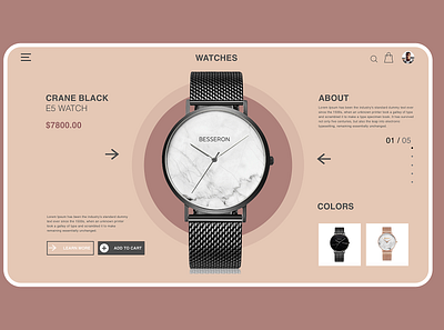 Watch Store Product Page Concept app design flat ui ui ux design ux