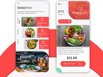 Salad bar App Concept app design flat ui ui ux design ux