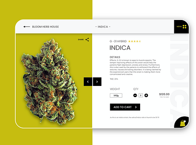 Marijuana Store Concept design ecommerce landing page minimal product page ui ui ux design ux web
