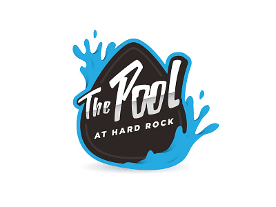 The Pool branding grain guitar hardrock illustration logo pick pool rock splash water