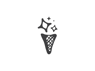 Ice Dream black branding cone cream dessert ice illustration logo mark