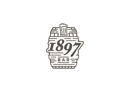 1897 Bar alcohol bar barrel beer branding brown identity logo monoline rustic texture
