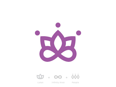 Lotus + Infinity + People branding community gathering infinity knot logo lotus mark medical people revival symbol