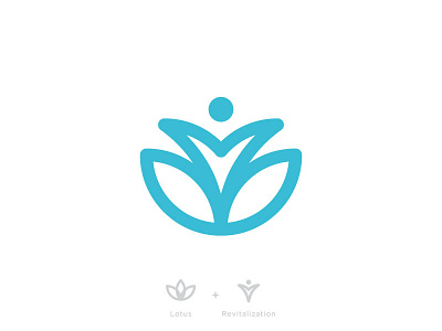 Lotus + Revitalization blue branding healing health logo lotus mark medical revival