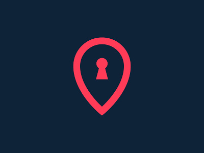 Local Security blue branding defense key location lock logo map pin mark pin red safe