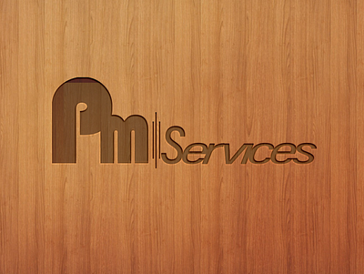 pm services logo typogaphy vector