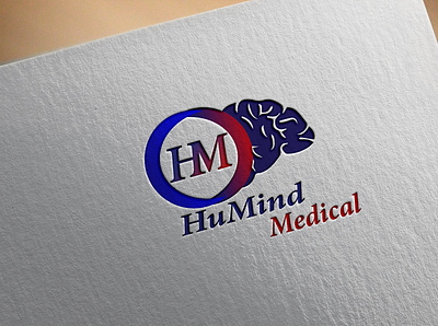 HuMind Medical design logo typogaphy vector