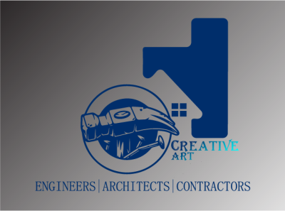 Creative Art(Construction & Interior design company) flat logo typogaphy vector