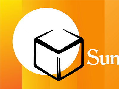 Sun+Cuber=SunCuber design flat logo typogaphy vector