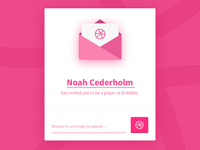 Hello Dribbble dribbble hello invitation pink thank you ui