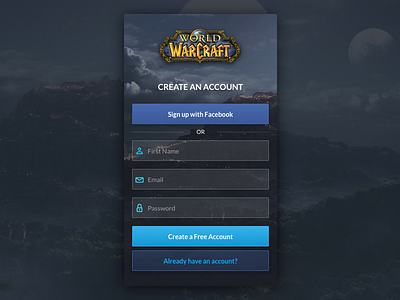 Daily UI #001 daily ui game mobile sign up ui