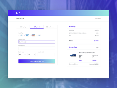 Daily UI #002 checkout daily ui gradient ui