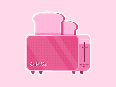 Breakfast is ready! breakfast dribbble pink sticker stickermule toast