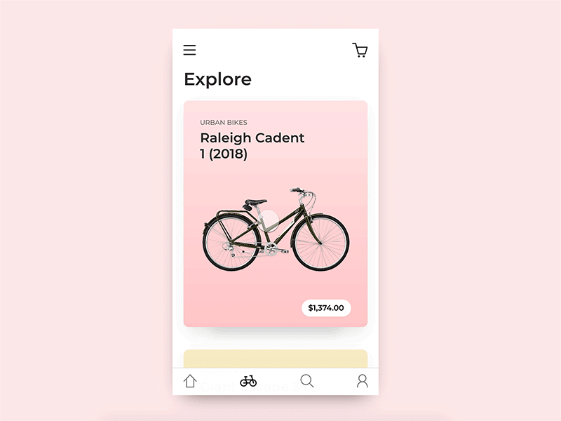 Bicycle app app ecommerce app interaction invisionstudio ui visual design