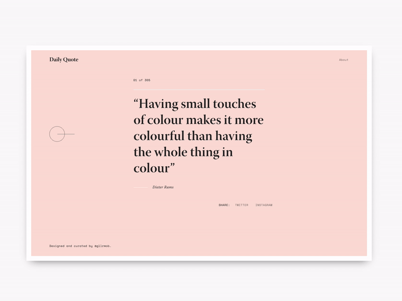 Daily Quote typography ui ux visual design