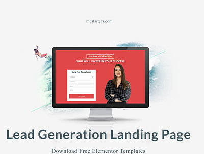 Download Free Lead Generation Landing Page Elementor Template design elementor templates font free elementor templates illustration logo mcstarters templates typography vector web web design website