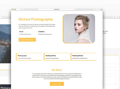 Download Photography Free Elementor Template branding elementor templates font fonts free elementor templates illustration logo mcstarters templates typography web website