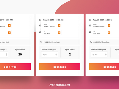 Rydelogistics book booking bus car ghana journey reserve ride transportation travel travel app ui uidesign ux ux design uxdesign