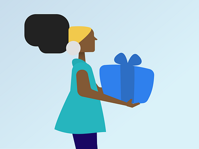 Black Woman with a present