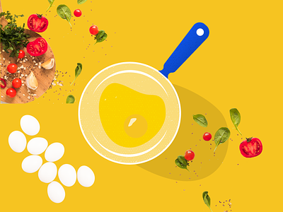 Frying eggs colorful cooking cooking app egg illustration illustrator ui vegetable