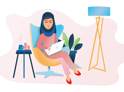 Work from Home Illustration homeoffice remoteworking working space