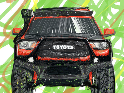 Toyota offroad Land Crusier artwork illustration vehicle