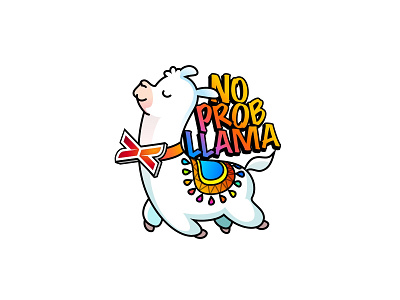 No Probllama illustration llama meme