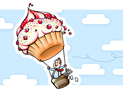 Muffin man cartoon illustration