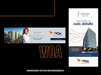 Criação de campanha digital para WOA Empreendimentos branding design