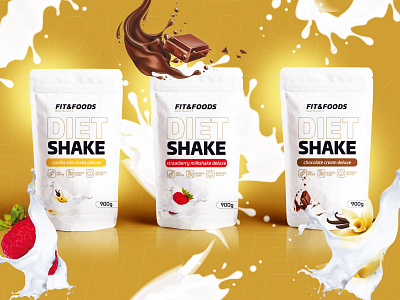 Fit and Foods design diet healthy lifestyle labeldesign shake