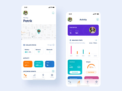 Smart Pet Collar app mobile app pet ui user interface