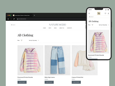 Interface design for a clothing store ai app childrenstore design mobile mobile app shop store ui user interface webdesign